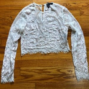 Forever 21 light pink lace crop top